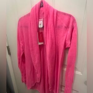 NWT Lilly Pulitzer Holden Cardigan, Size Medium in Kir Royal Pink